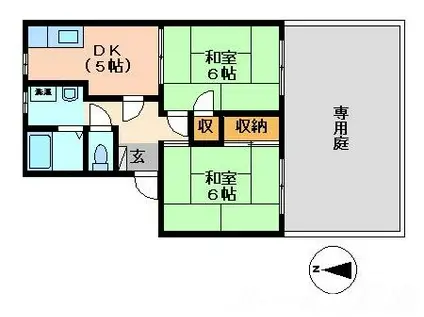 メゾンドたかじゅんNO.2(2K/1階)の間取り写真