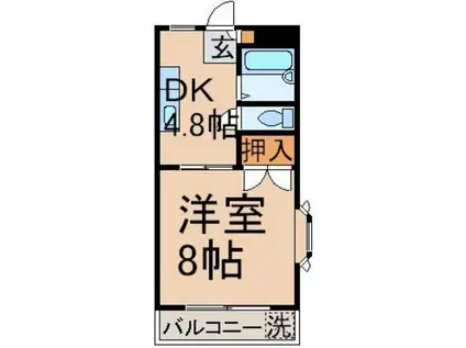 カーサ恵(1DK/2階)の間取り写真
