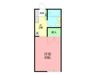 リヴ・ロングパレス(1K/2階)の間取り写真