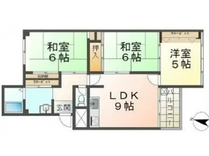 塩屋3号棟(3LDK/2階)の間取り写真