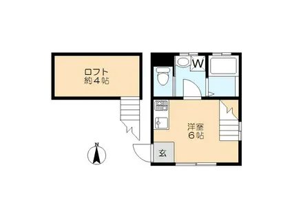 スクエアガーデン(ワンルーム/2階)の間取り写真