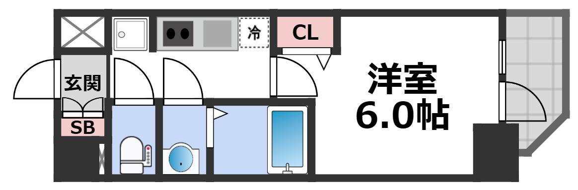 プレサンス新深江ディレット(1K/7階)の間取り写真