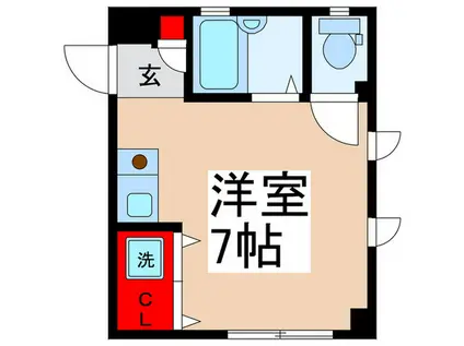 グランディア(ワンルーム/1階)の間取り写真