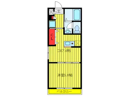 メガロン赤羽(1DK/3階)の間取り写真