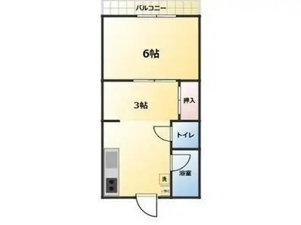 朝宮レジデンス(1DK/1階)の間取り写真