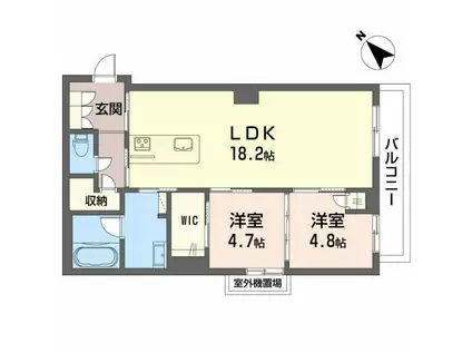 REFIANT東谷山(2LDK/2階)の間取り写真