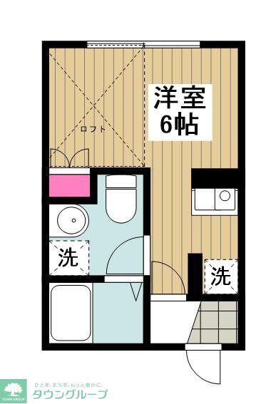 スマートヴィラウノモリ(1K/1階)の間取り写真