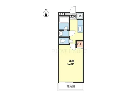 フジパレス小松原(1K/1階)の間取り写真