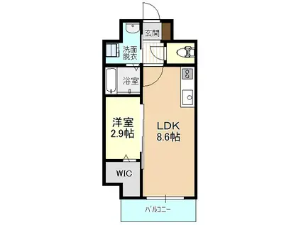 IRMS III(1LDK/7階)の間取り写真