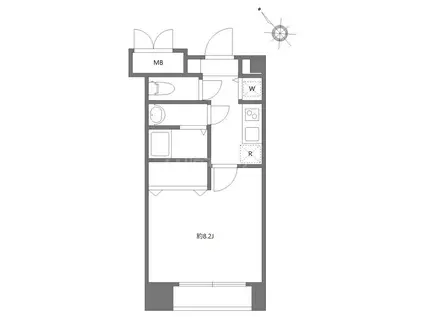 アイビーテラス(1K/1階)の間取り写真