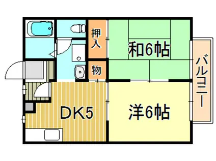 ピュアコートシミズ(2DK/2階)の間取り写真