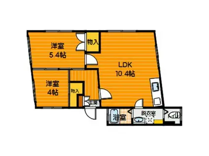 笹丘2丁目(2LDK/2階)の間取り写真