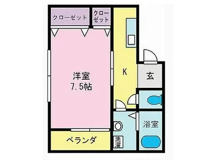 サングレイス(1K/2階)の間取り写真