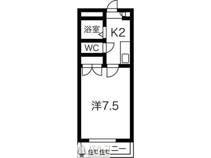グレイス(1K/2階)の間取り写真