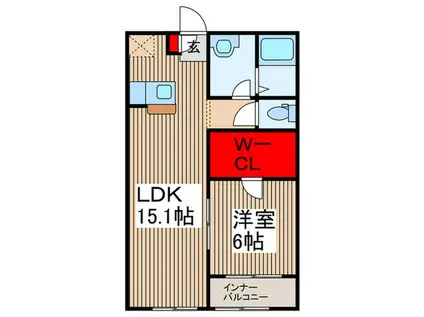 IMA V(1LDK/1階)の間取り写真