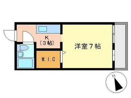 L・A新徳田(1K/2階)の間取り写真