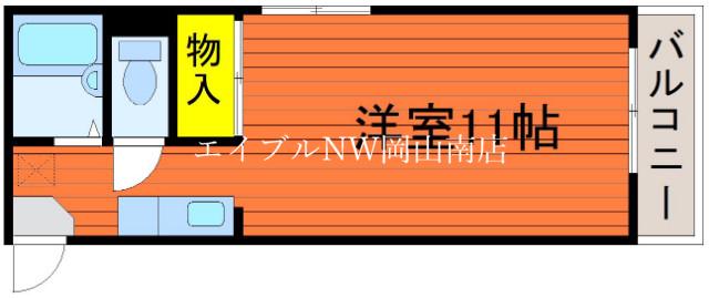 ウェーブレジデンス今村公園(1K/2階)の間取り写真