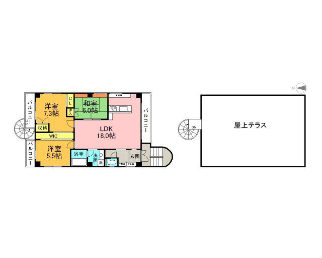 土屋ビル(3LDK/3階)の間取り写真