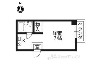 ヴィラ岸本(ワンルーム/2階)の間取り写真
