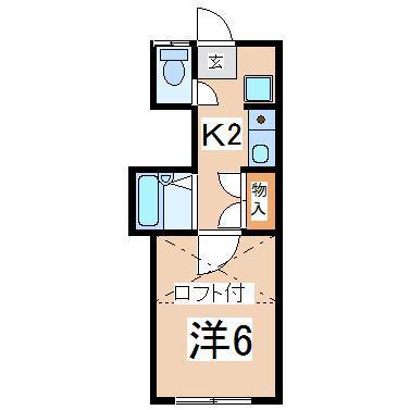 パレス郡山(1K/1階)の間取り写真