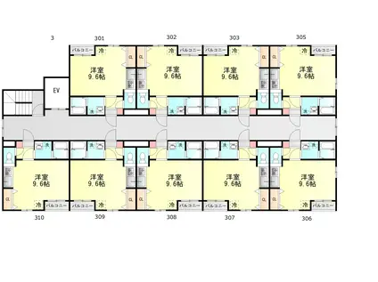 フォルト堤(ワンルーム/3階)の間取り写真