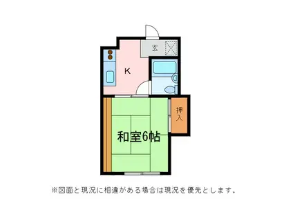 アコモウエストンI(1K/2階)の間取り写真