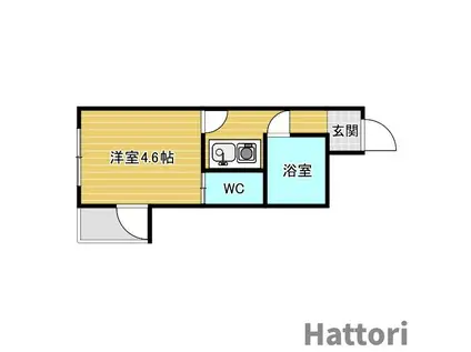 カンフォート吹田(ワンルーム/3階)の間取り写真