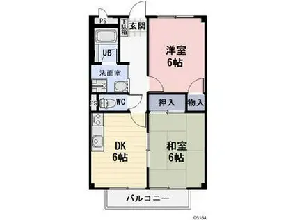 SURPLUS レオパレス A(2DK/1階)の間取り写真