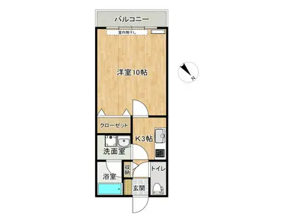 マイスタじあむ日宇(1K/2階)の間取り写真