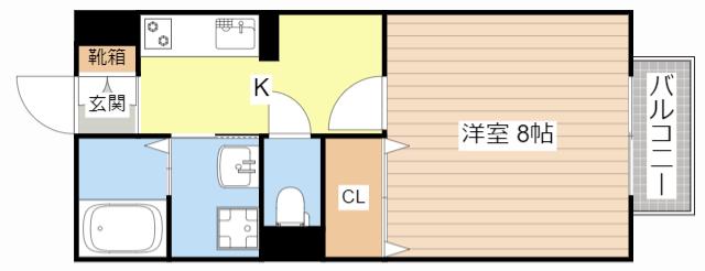 ボナール大澤(1K/2階)の間取り写真