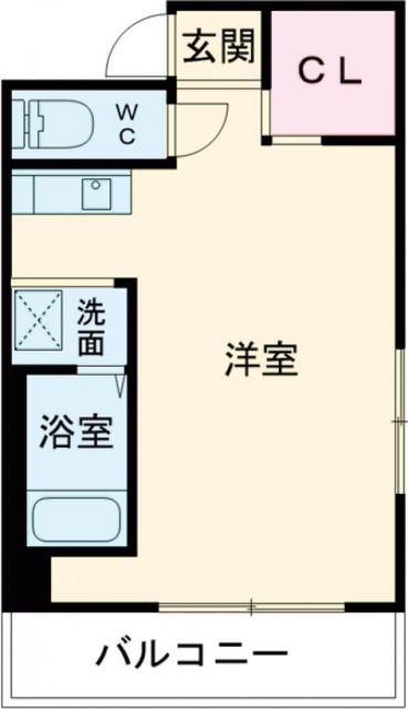 J・H的場(1K/4階)の間取り写真