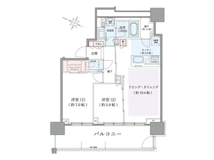 ベイシティタワーズ神戸イースト(2LDK/17階)の間取り写真