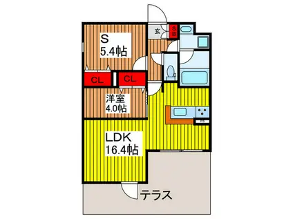 フィルージュ浦和常盤(1SLDK/1階)の間取り写真