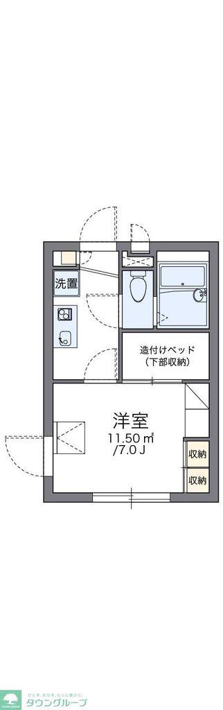 レオパレスFINE VIEWII(1K/2階)の間取り写真