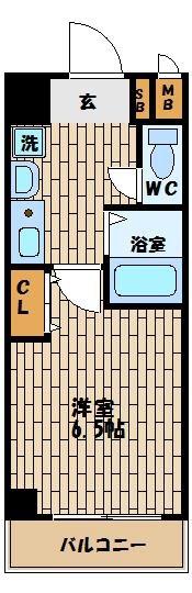 エスリード福島第3(1K/10階)の間取り写真