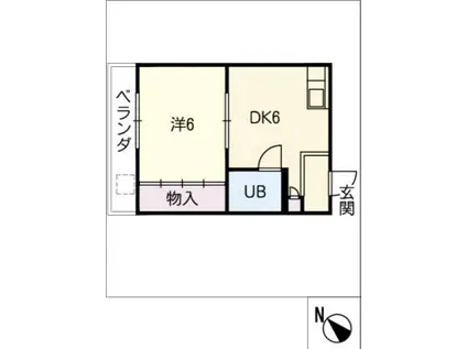 橘ビル(1DK/4階)の間取り写真