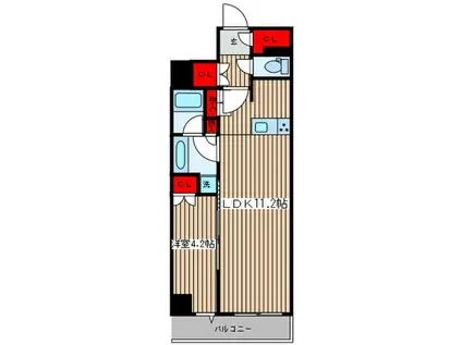 サンウッド東日本橋フラッツ(1LDK/2階)の間取り写真