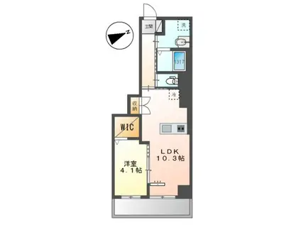 ベルク栄(1LDK/5階)の間取り写真