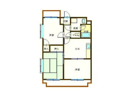 パークありのみ2(3DK/1階)の間取り写真