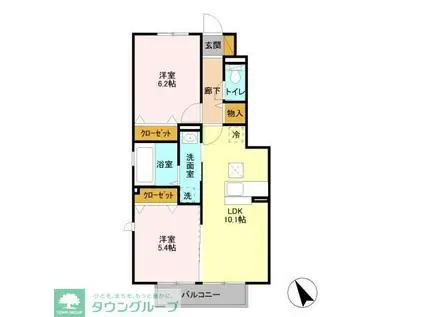 ブリランテ A(2LDK/1階)の間取り写真