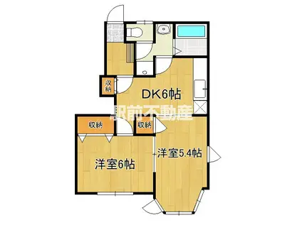 プロスペールマエタA(2DK/1階)の間取り写真