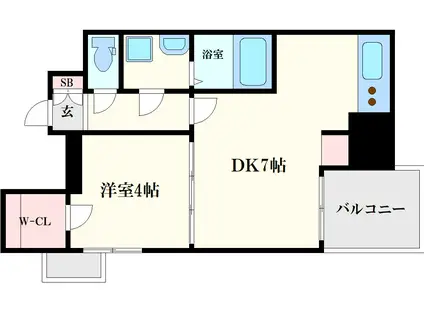S-RESIDENCE堺筋本町UNO(1DK/2階)の間取り写真