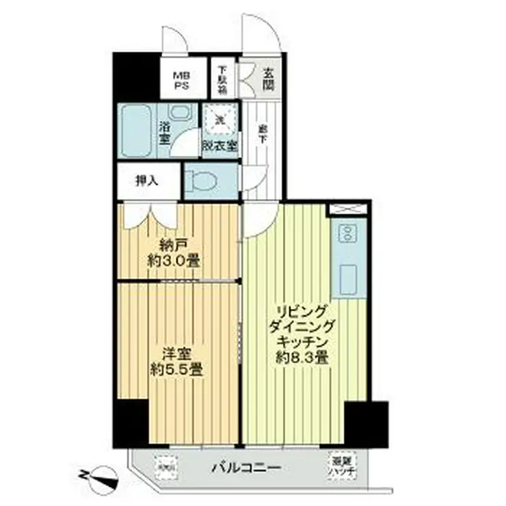 ライオンズマンション鶯谷第3 5階階 間取り