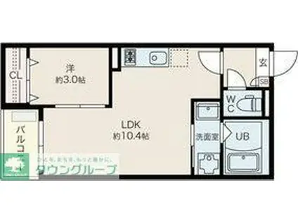 JACK YAMAGUCHII(1LDK/1階)の間取り写真