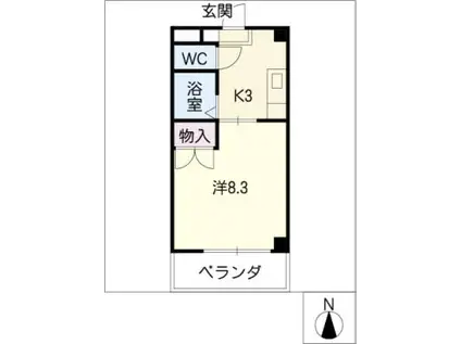 サニータウン A棟(1K/1階)の間取り写真