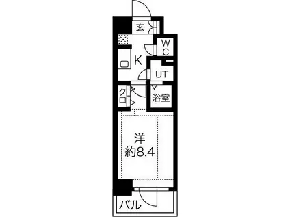 レシオス神戸クラルス(1K/3階)の間取り写真