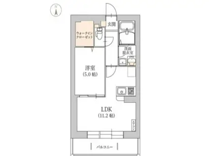 ルリアン(1LDK/4階)の間取り写真