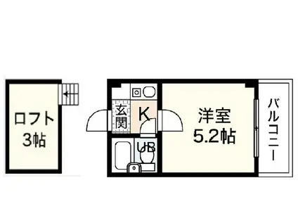 メゾンナカノ(1K/2階)の間取り写真