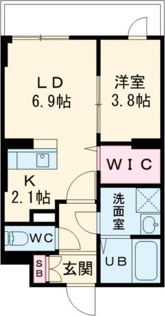 サザンクレスト高師浜(1LDK/4階)の間取り写真