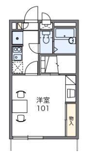 レオパレスエントラレ(1K/2階)の間取り写真